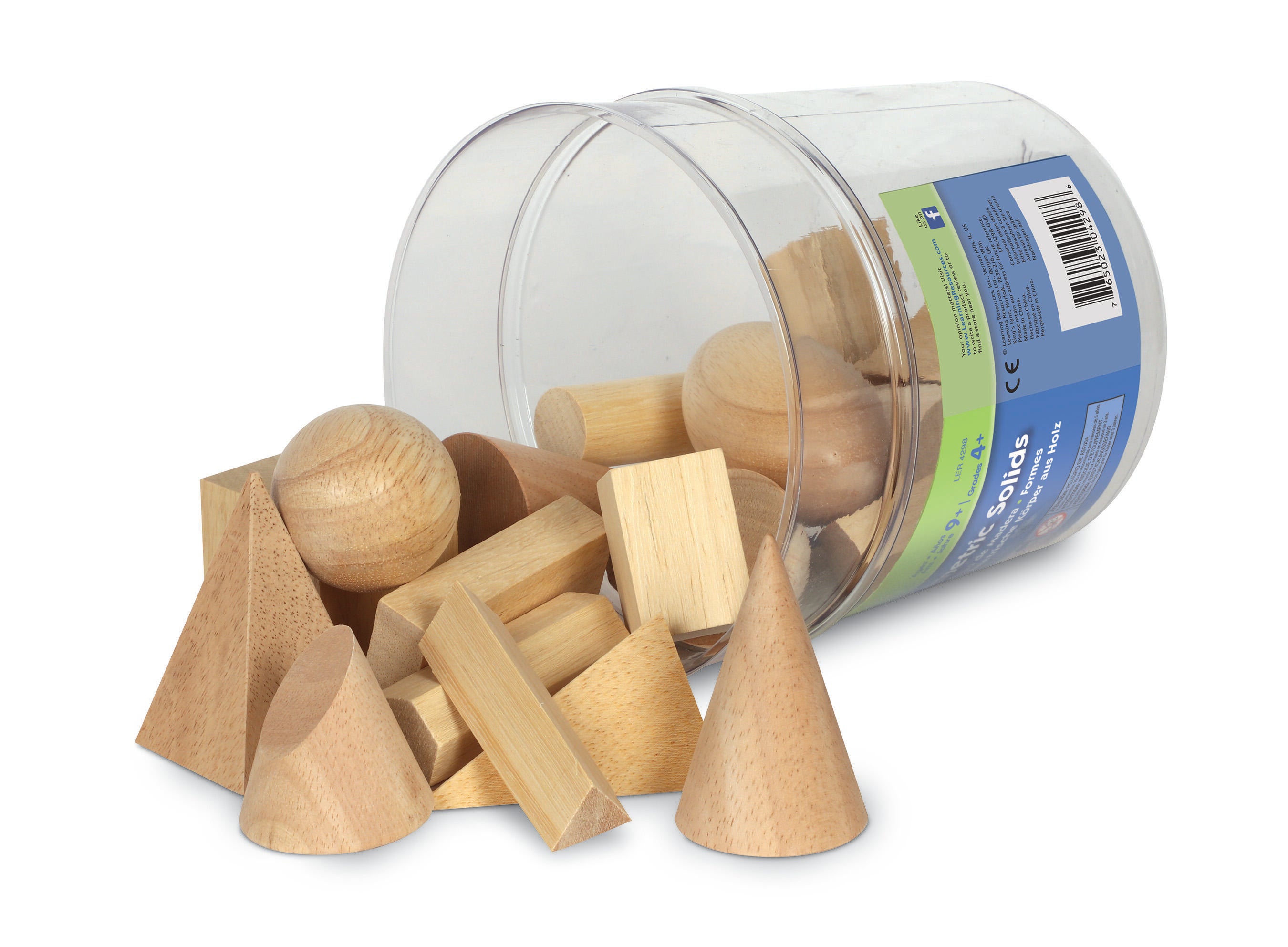 Learning Resources Hardwood Geometric Solids, Set of 19 1391240